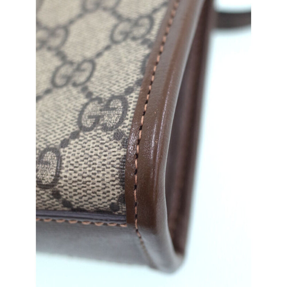 Gucci Interlocking G Tote Bag GG Supreme canvas brown leather - Picture 4 of 9